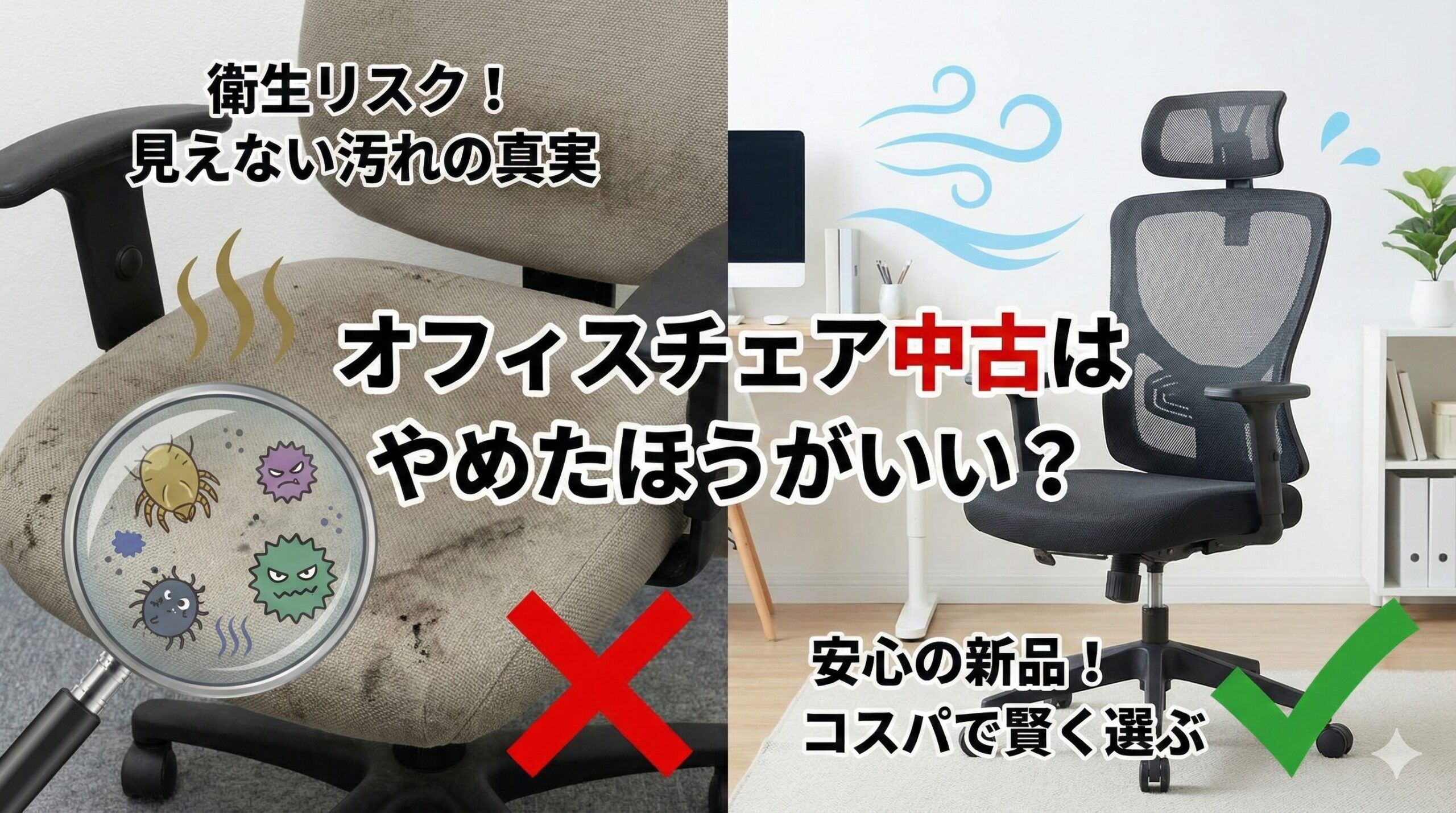オフィスチェア中古はやめたほうがいい？衛生リスクと代替案 