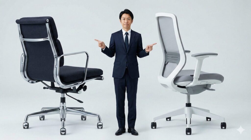 耐用年数の判定基準となる金属製オフィスチェアと樹脂製チェアの比較