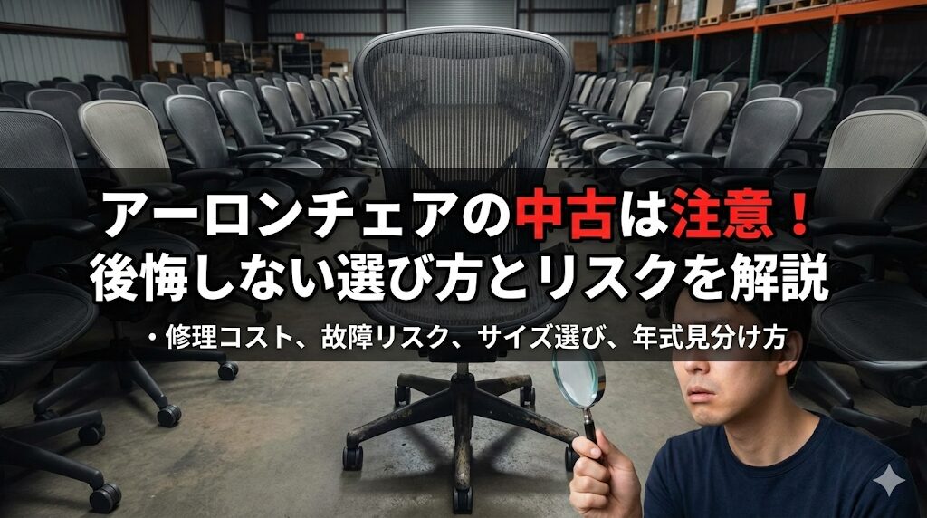 アイキャッチ画像（アーロンチェアの中古は注意！後悔しない選び方とリスクを解説）