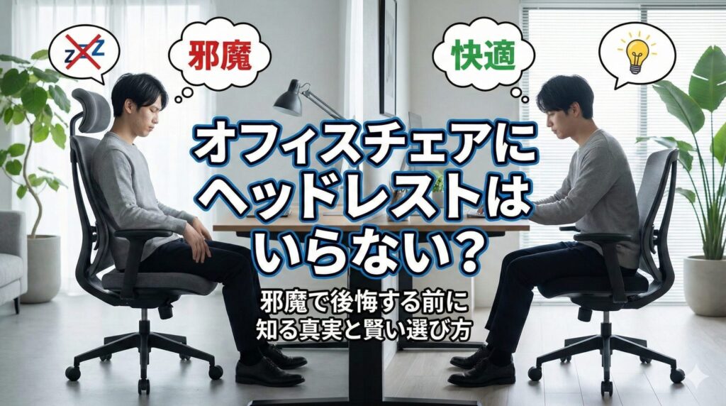 アイキャッチ画像（オフィスチェアにヘッドレストはいらない？邪魔で後悔する前に知る真実）
