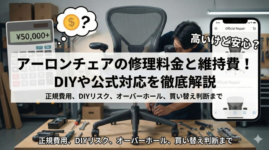 アイキャッチ画像（アーロンチェアの修理料金と維持費！DIYや公式対応を徹底解説）