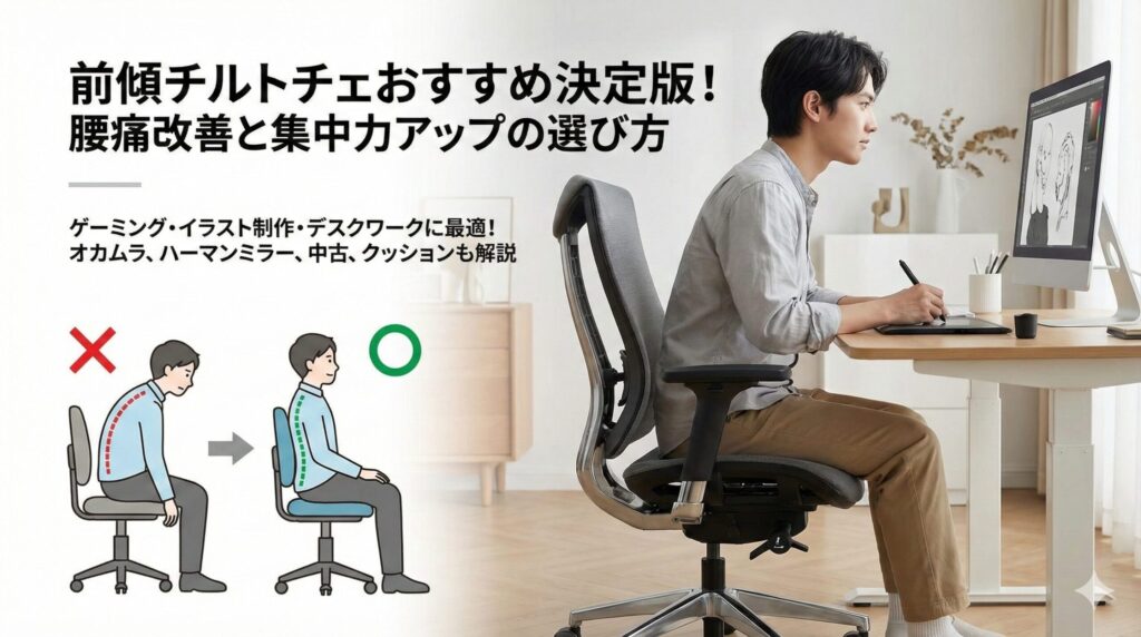 前傾チルトチェアおすすめ決定版！腰痛改善と集中力アップの選び方
