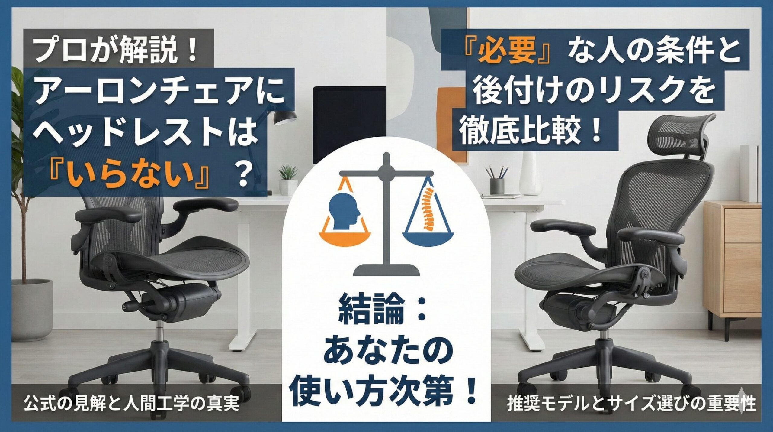 アーロンチェアにヘッドレストはいらない？必要性と後付けの真実 