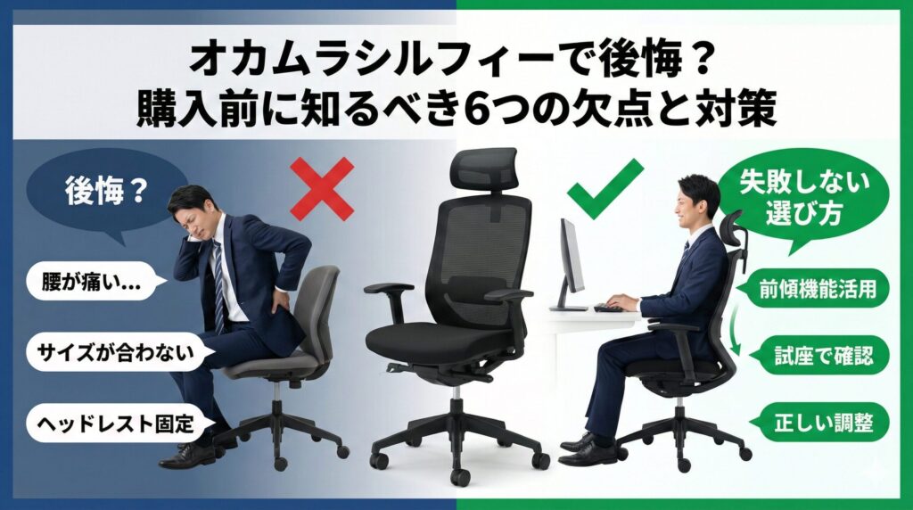 アイキャッチ画像（オカムラシルフィーで後悔？購入前に知るべき6つの欠点と対策）