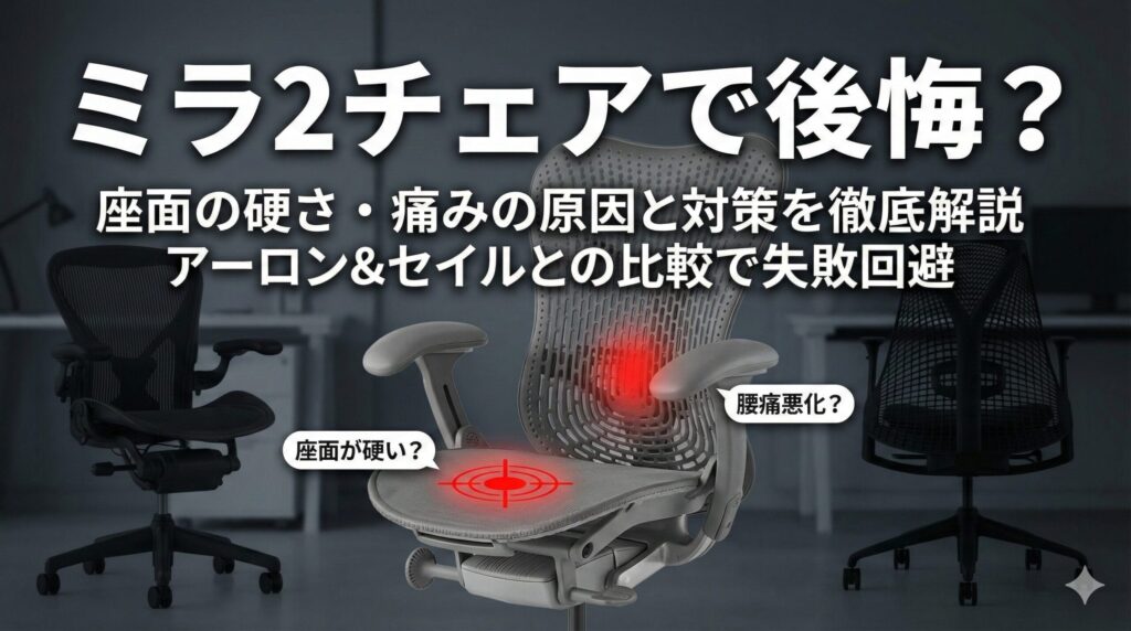 アイキャッチ画像（ミラ2チェアで後悔？座面の硬さや痛みの原因と対策を徹底解説）
