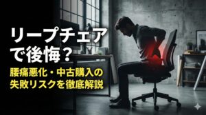 アイキャッチ画像（リープチェアで後悔？腰痛や中古購入の失敗リスクを徹底解説）