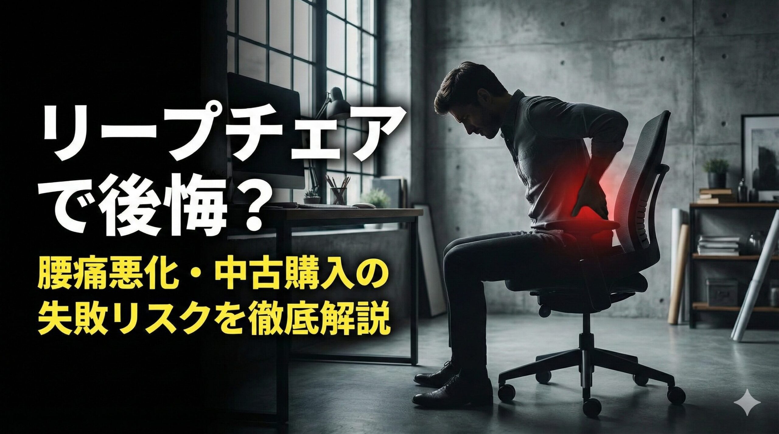アイキャッチ画像（リープチェアで後悔？腰痛や中古購入の失敗リスクを徹底解説）