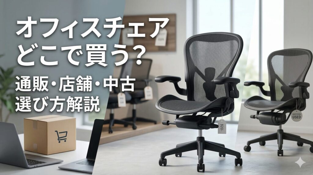 アイキャッチ画像（オフィスチェアはどこで買う？通販・店舗・中古の選び方を徹底解説）