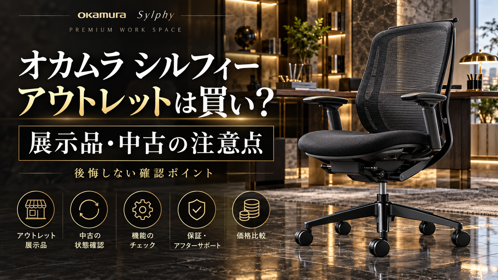 オカムラ シルフィーのアウトレットは買い？展示品・中古の注意点