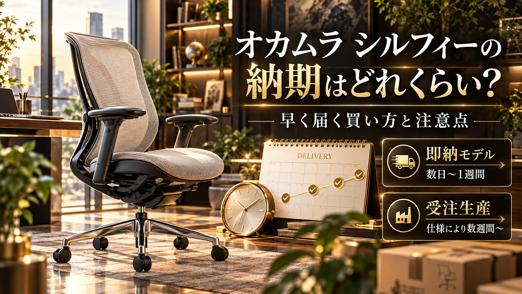 オカムラ シルフィーの納期はどれくらい？早く届く買い方と注意点